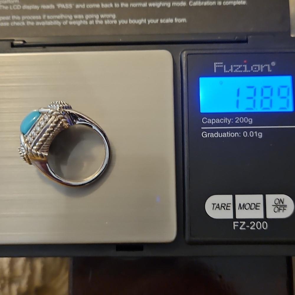 Judith Ripka Sterling Silver And Turquoise Ring 8 - Picture 6 of 6
